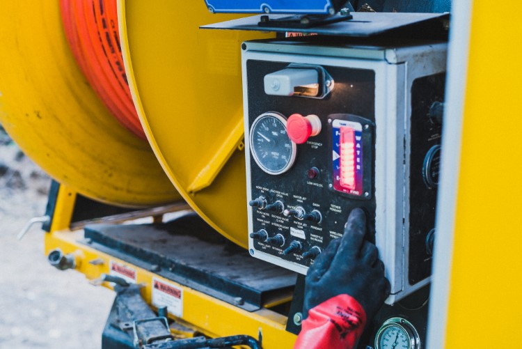 Christensen monitors the controls during routine maintenance.