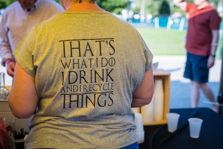 Serving up drinks and food from local food trucks in Center City.