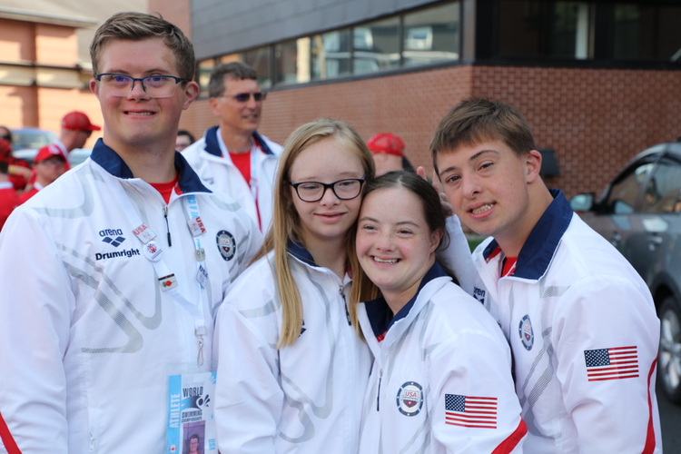 Drumright and some of his new friends and other members of Team USA.