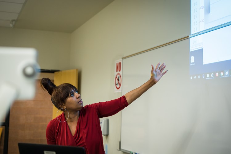 Genie Davis, MCWT instructor during the camp at SVSU.
