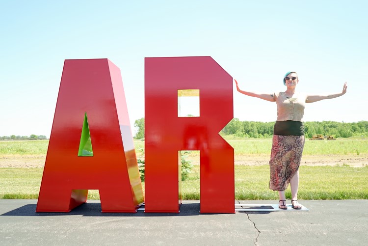 Interactive letters spelling out the artistic effort displayed in Midland.