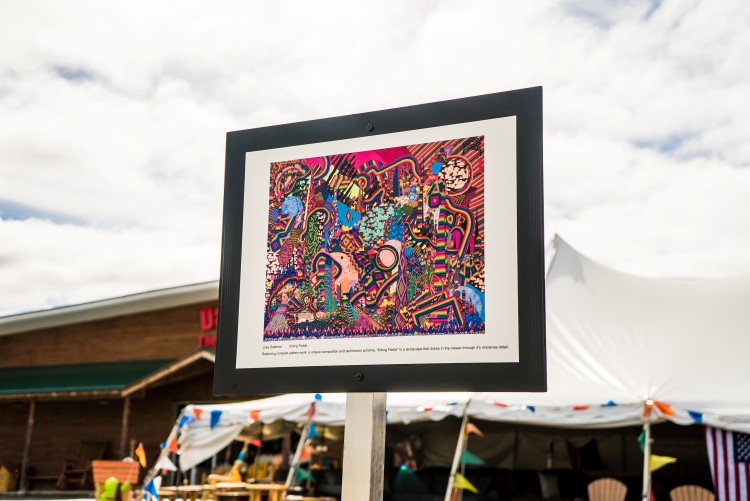 Local art displayed throughout Downton Midland as a part of Art Connects Midland.