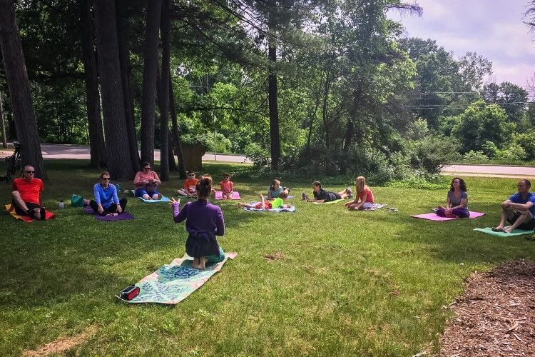 One of the many yoga events at out·land·ish 