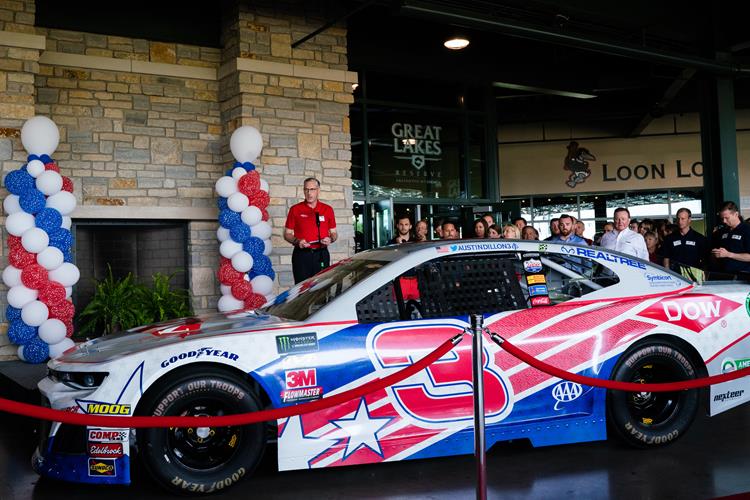 Jim Fitterling, CEO-elect of the Materials Science Division addresses the crowd at Dow Diamond