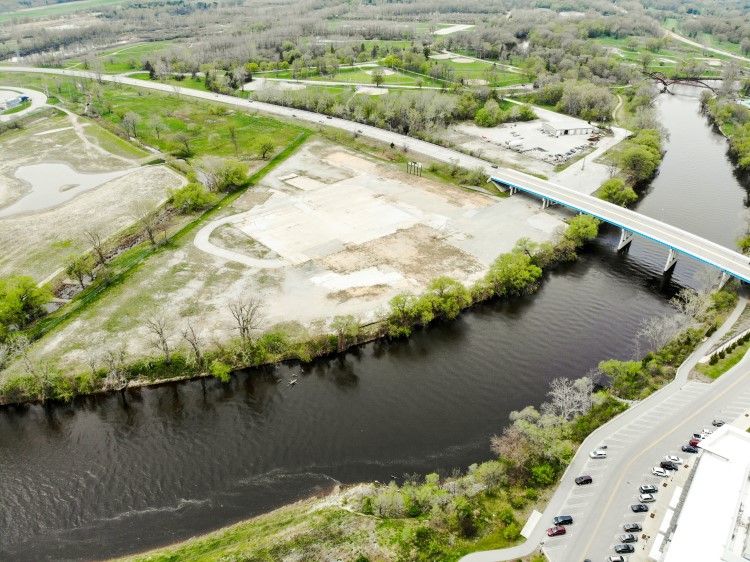 The future site of the new Poseyville Riverside pedestrian bridge.