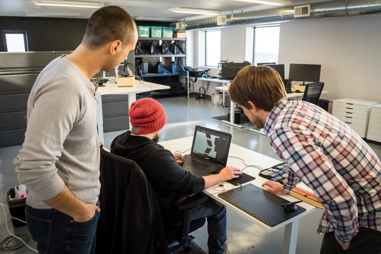The Aberro team at work in the newly remodeled space