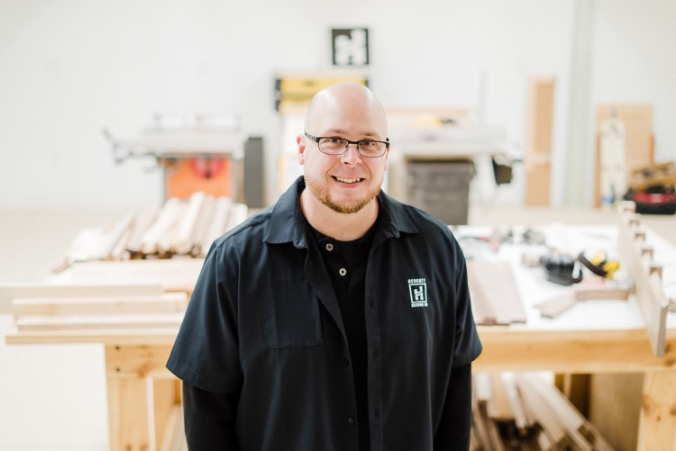 Josh Hescott of Hescott Design Co in his workshop