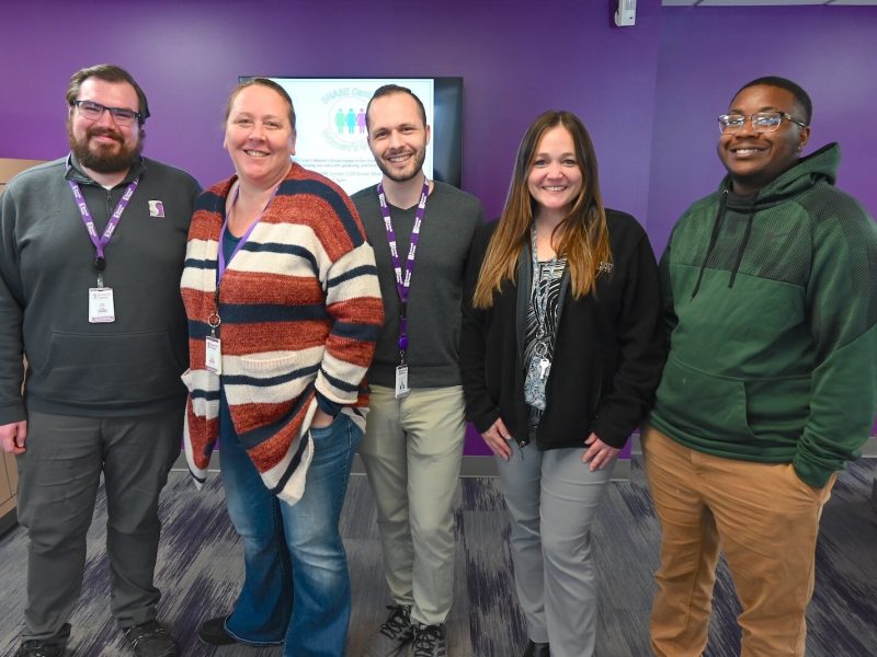 Summit Pointe Youth Services staff, from left, Matt Jones, Beth Decker, Sam Stover, Melissa DeDie, a
