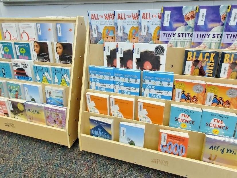 A mental health library at Clague Middle School in Ann Arbor, funded by a mini-grant from Washtenaw County's mental health millage.