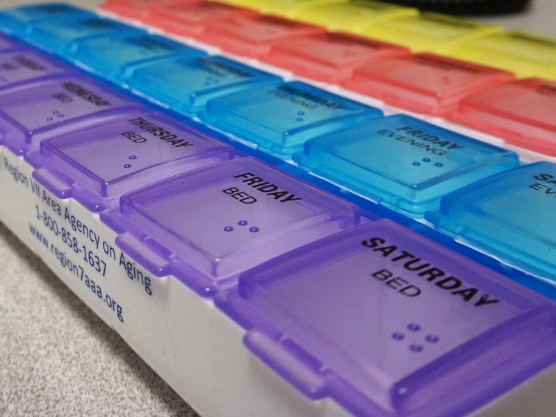 Pill organizers at the Region VII Area Agency on Aging.