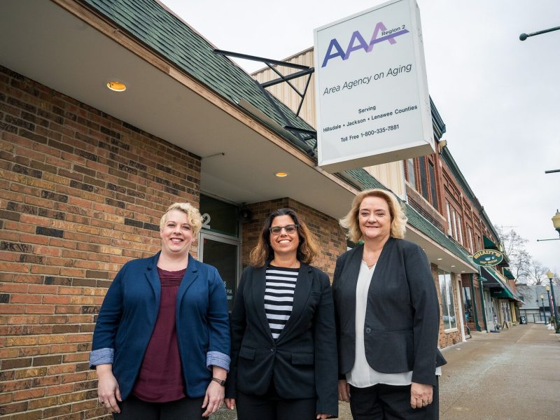 R2AAA elder-abuse victims specialist program manager Angela Shepherd, R2AAA assistant director Kara Lorenz-Goings, and R2AAA executive director Julie Wetherby.