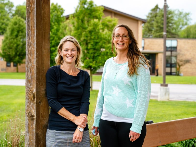 Paula Nelson, Sacred Heart Rehabilitation Center president and CEO, with Jessica Horton, a former Sacred Heart client and now a Sacred Heart peer support coach.
