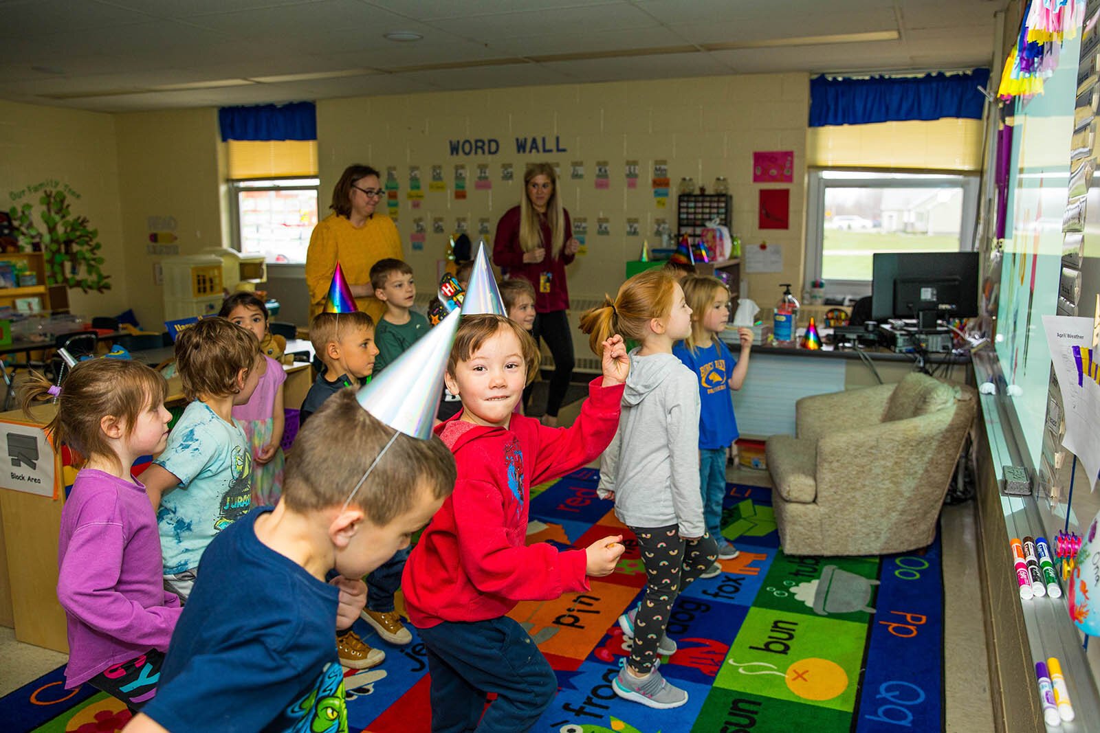 Students at North Elementary School in Birch Run participate in an InPACT physical activity break.