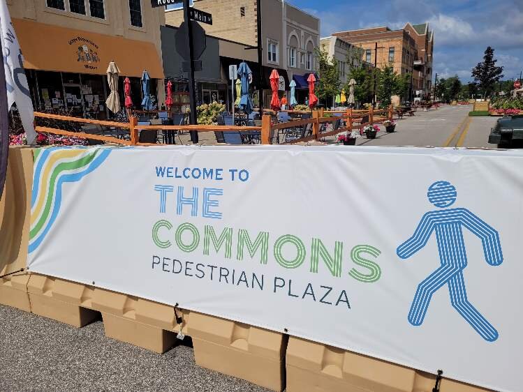 Much of Main Street is closed to traffic and has become a public promenade.