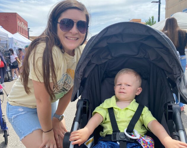 Cameron Jones and son Kash Jones enjoy the day's festivities.
