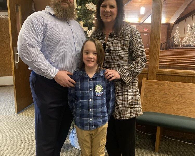 Zonta Club of Midland president Lindsey McMacken with husband, Gavin, and son, Gideon.