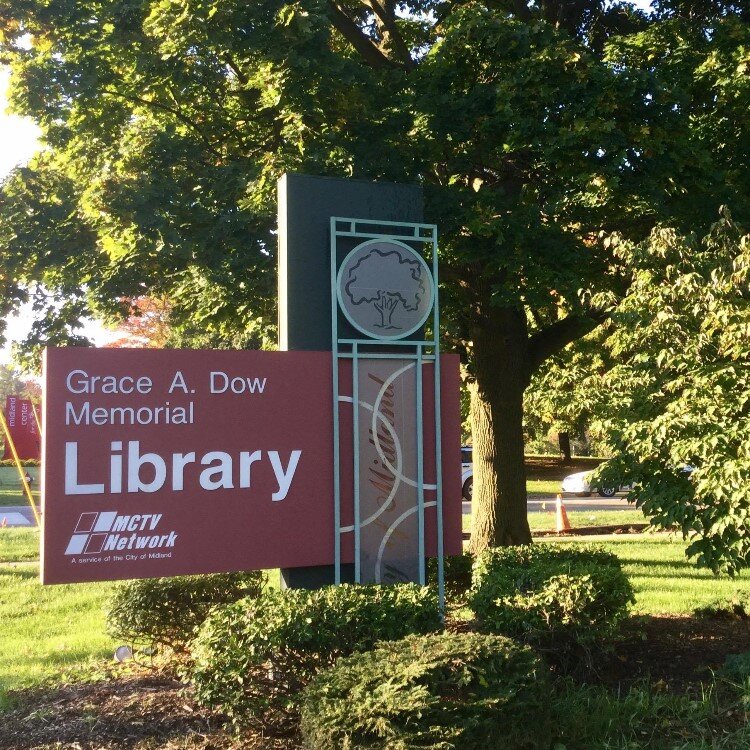 The library is located at 1710 W. St. Andrews Road in Midland.
