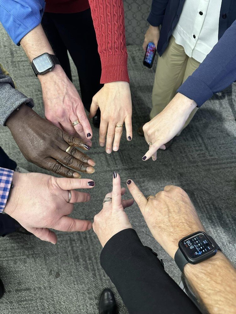 Members of the Rotary Club of Midland, Morning show off their purple pinkies to raise awareness and funds for PolioPlus, Rotary International’s signature cause to eradicate Polio worldwide.
