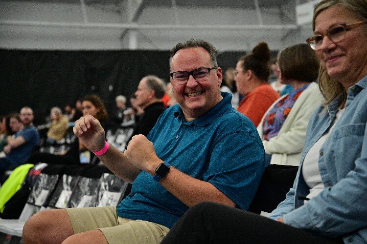 A fan enjoying the action at the 2022 Dow Tennis Classic.