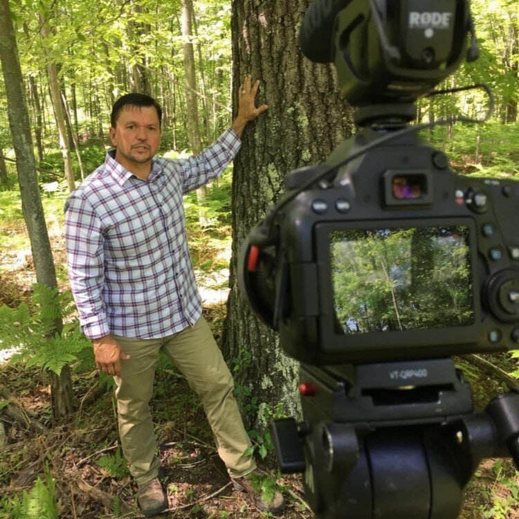 Matt Smith being interviewed about timber management.