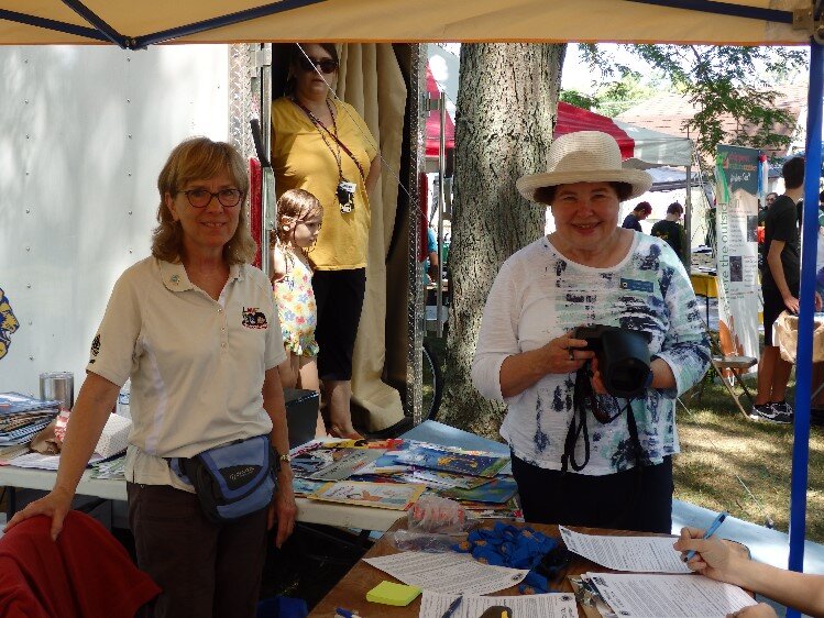 Lion Ann Roeseler from Coleman Lions and Lion Sandy House from Midland at KidSight event