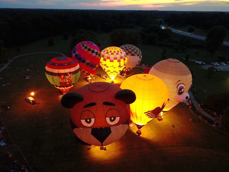 The Amazing Hot Air Balloon Glow is scheduled at 9pm on Friday & Saturday, August 4 & 5.