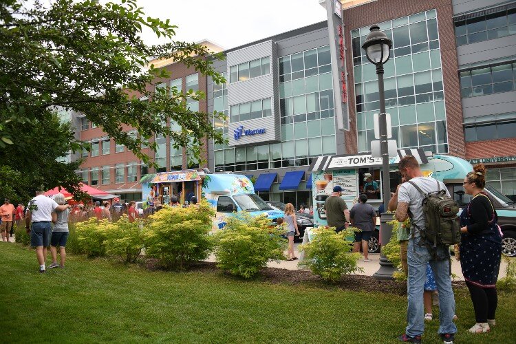 Food trucks gather to start the July 4th celebration in downtown Midland.