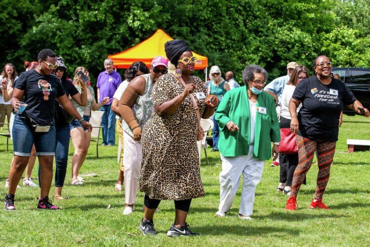 Juneteenth activities include food and dancing.
