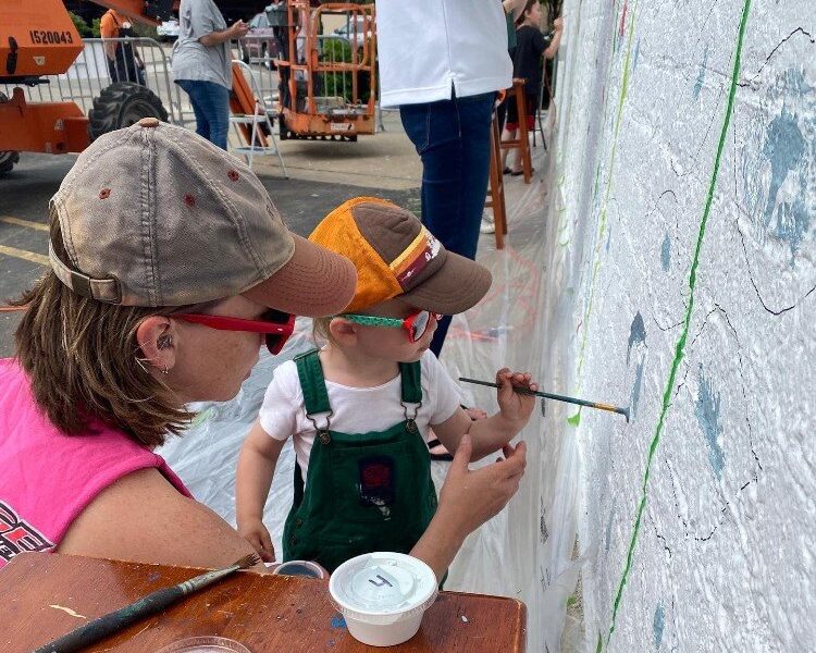 Kids get in on the fun at the Art Seen Festival.