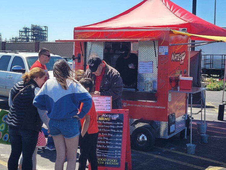 Nate's Cart is one of the hot food vendors at the Farmers Market.