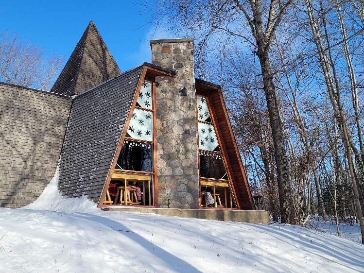 The City Forest chalet is a warm place to gather on a winter day.