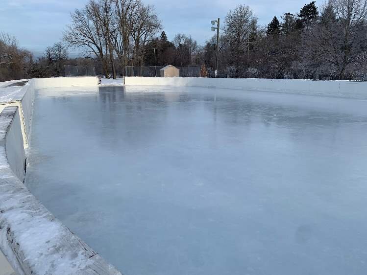 Emerson Park ice rink has lights for nighttime use.