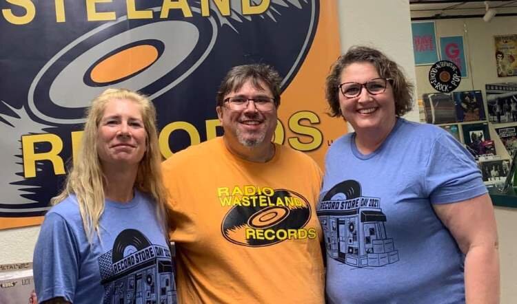 Heather Freeman, Jim Gleason, and wife, Kim, at Record Store Day 2021.