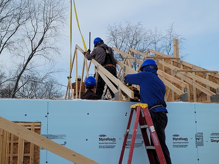 The four units under construction each cover about 1,000 square feet with three bedrooms and one bathroom.