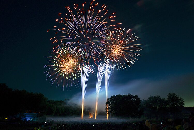 Saturday ends with the Esther Gerstacker fireworks show.