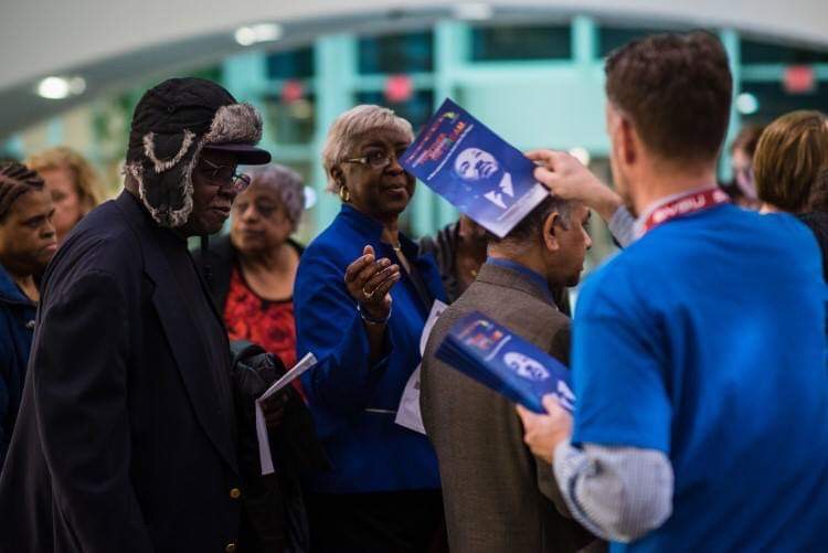 Attendees line up for programs at the Recently students from the Great Lakes Bay Region were recognized for their community involvement at the 12th Annual Martin Luther King, Jr. Regional Celebration.