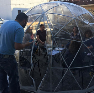 The new igloo at WhichCraft Taproom in Downtown Midland.
