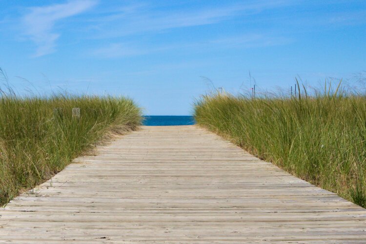 Boardwalk leading to Lake Huron