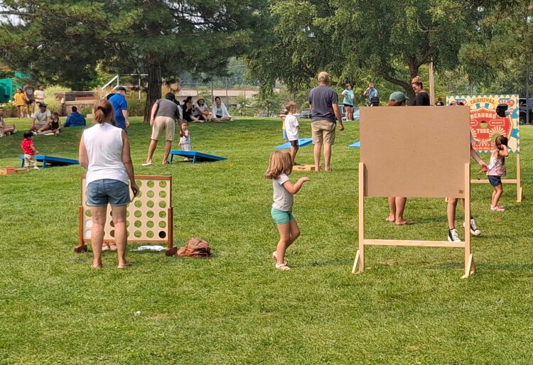 The Kid's Zone offered plenty of outdoor games from cornhole to checkers.