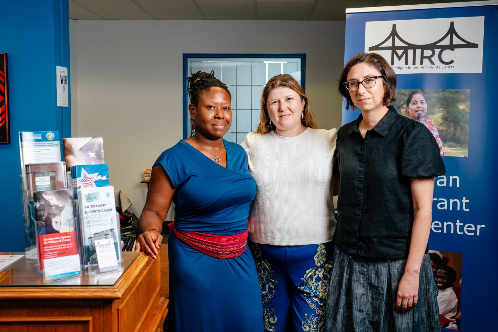Monica Smith, Yevgenia Gazman, and Christine Sauvé, MIRC Detroit Office.