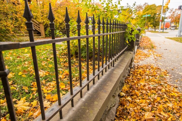 The cast-iron fence that runs around the perimeter of the property is one of only a few remaining in Bay City. Most of the others were scrapped during World War II as part of the war effort.