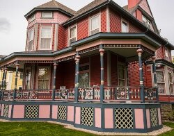 The Perry House at 2230 Center Ave. may be the largest home in Bay City. This Tudor Revival style home features stucco-and-board faces, half-time framing, and steeply pitched roofs.
