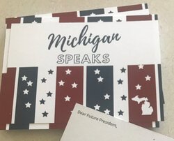 The Dear Future President campaign invites you to write a postcard detailing your concerns and wishes for the future of America.