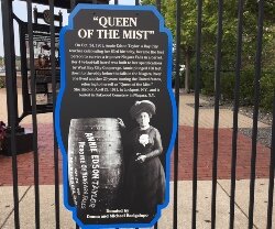 The Third Street Waterfall Park is the site of photo opportunities, summer concerts, and now a memorial to Annie Edson Taylor, a Bay City teacher who was the first person to survive going over Niagara Falls in a barrel.