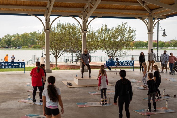 During the classes, VanDenBoom showed the students how to advance basic steps by turning in circles or springing into the air.