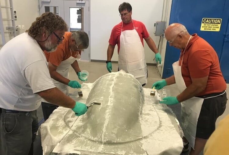 Volunteers from the Saginaw Bay Community Sailing Association worked with technicians from Gougeon Brothers to build a prototype sled for US Olympic Bobsled/Skeleton team.