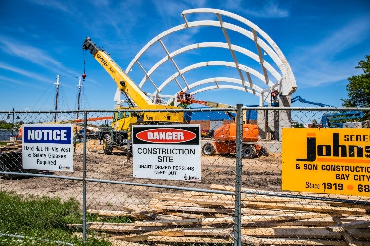 The project started in January when the original stage, built in 1981, was razed.