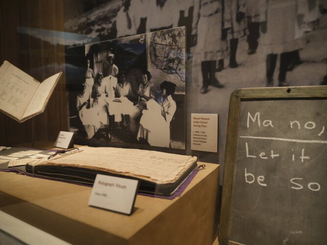 A display in the Ziibiwing Center