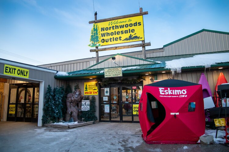 Shopping at Northwoods Wholesale Outlet in Pinconning is an adventure. Inside the rambling building, you’ll find everything from outdoor gear to groceries.