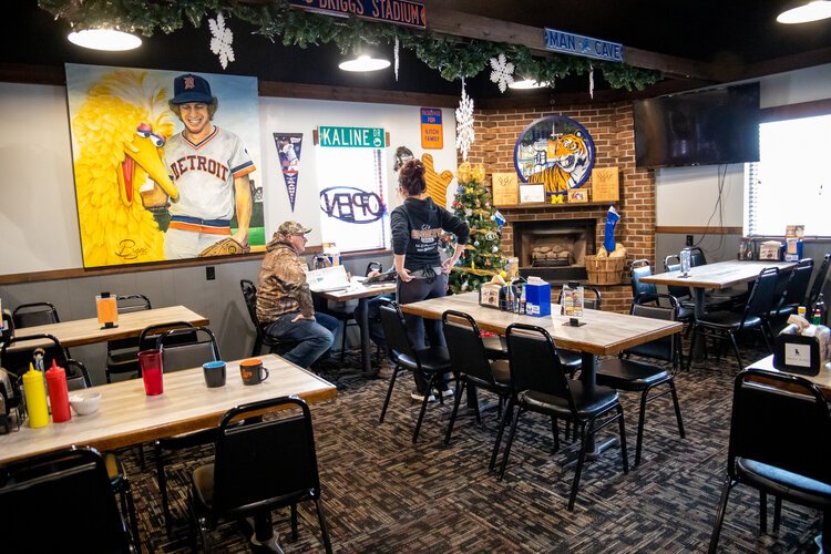 Sports buffs will enjoy the décor at CJ’s Sports Grill.